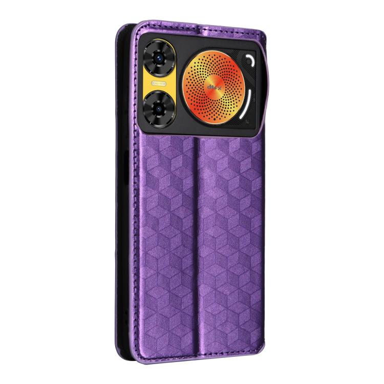 For ZTE nubia Music 2 Cubic Grid Texture Flip Leather Phone Case