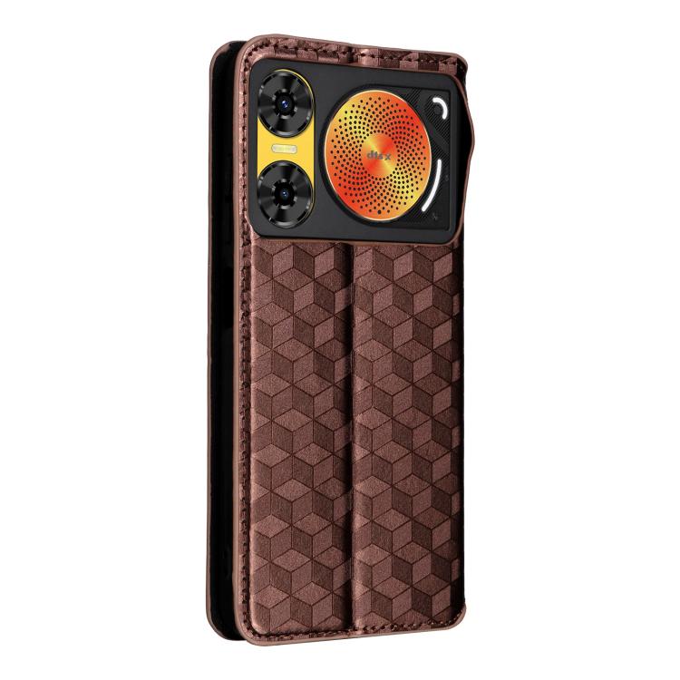 For ZTE nubia Music 2 Cubic Grid Texture Flip Leather Phone Case