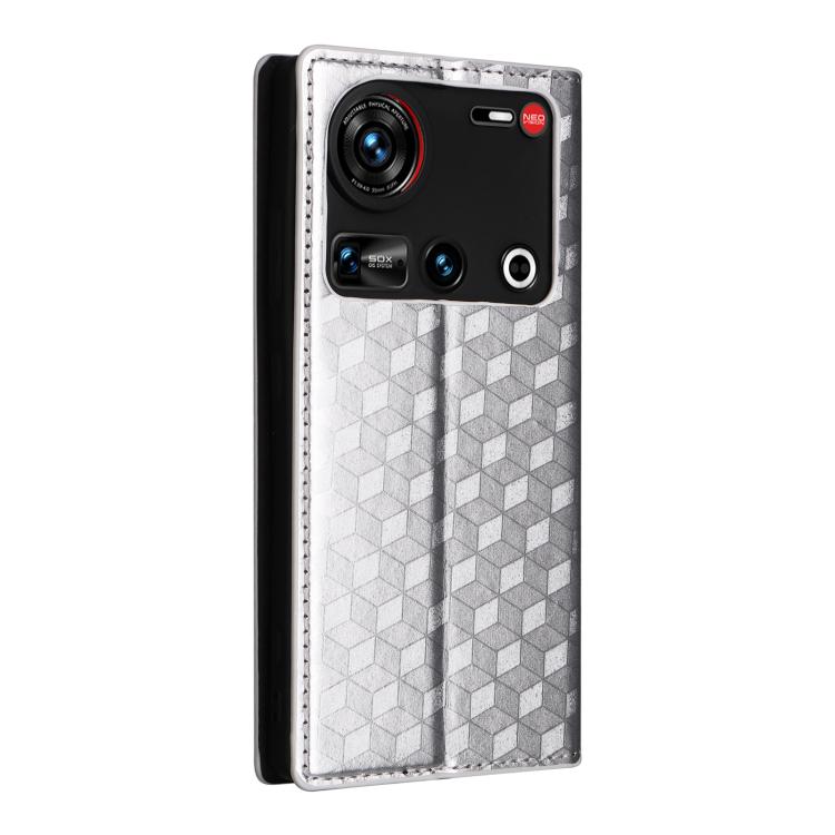For ZTE nubia Z70 Ultra Cubic Grid Texture Flip Leather Phone Case