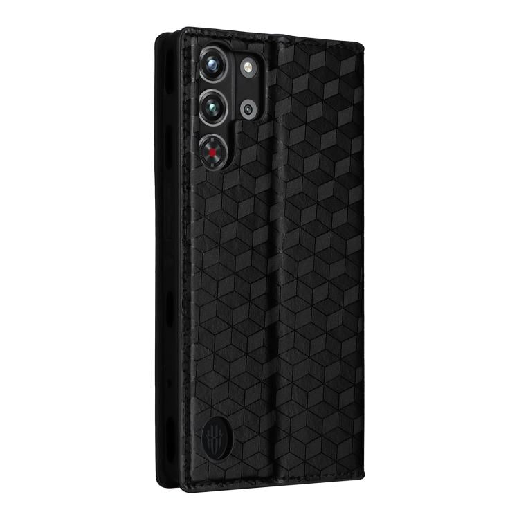 For ZTE nubia RedMagic 10 Pro / 10 Pro+ Cubic Grid Texture Flip Leather Phone Case