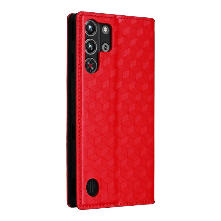 For ZTE nubia RedMagic 10 Pro / 10 Pro+ Cubic Grid Texture Flip Leather Phone Case