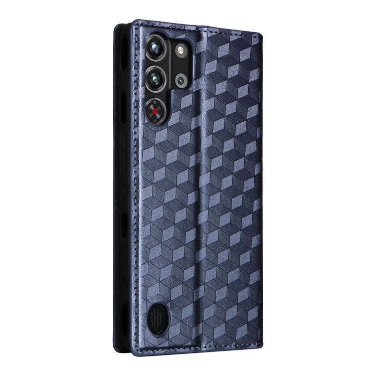 For ZTE nubia RedMagic 10 Pro / 10 Pro+ Cubic Grid Texture Flip Leather Phone Case