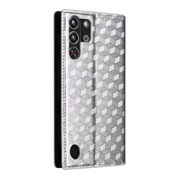 For ZTE nubia RedMagic 10 Pro / 10 Pro+ Cubic Grid Texture Flip Leather Phone Case