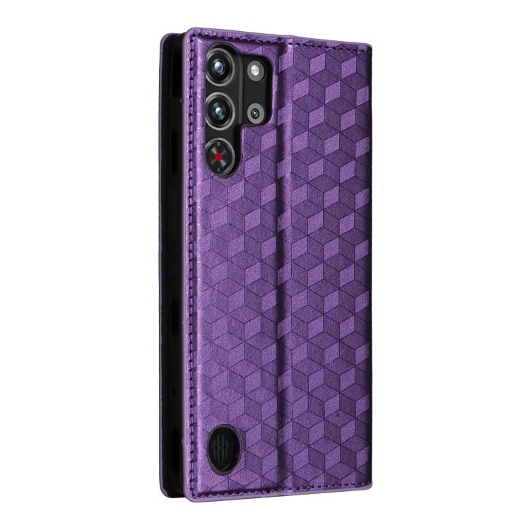 For ZTE nubia RedMagic 10 Pro / 10 Pro+ Cubic Grid Texture Flip Leather Phone Case