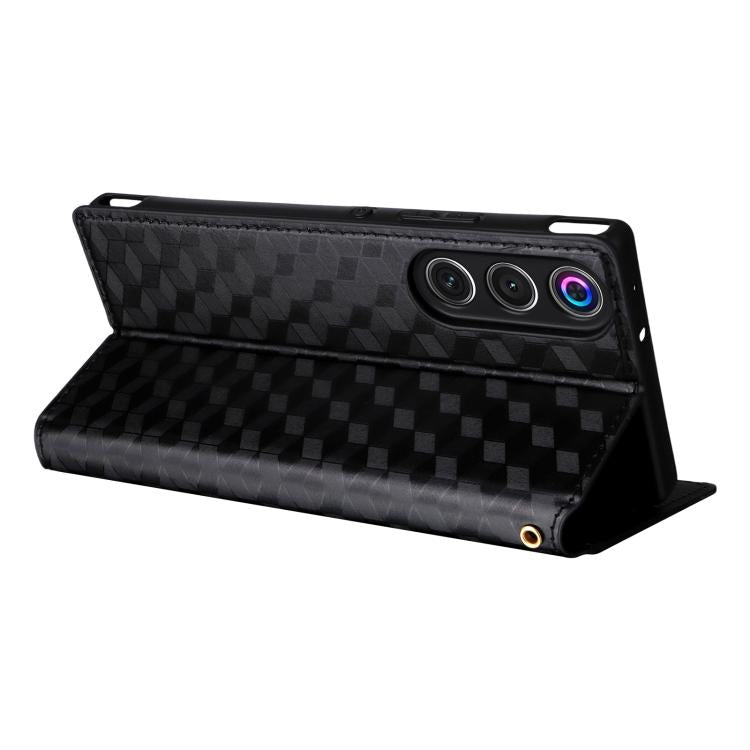 For ZTE nubia RedMagic 10 Air Cubic Grid Texture Flip Leather Phone Case