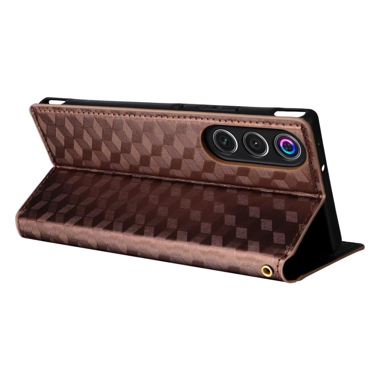 For ZTE nubia RedMagic 10 Air Cubic Grid Texture Flip Leather Phone Case