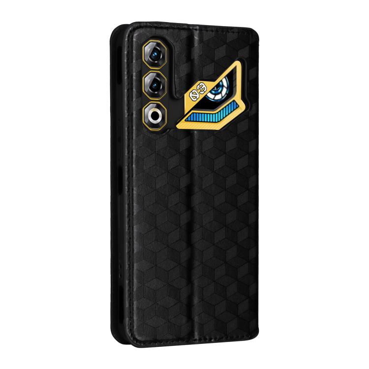 For ZTE nubia Neo 3 GT 5G Cubic Grid Texture Flip Leather Phone Case