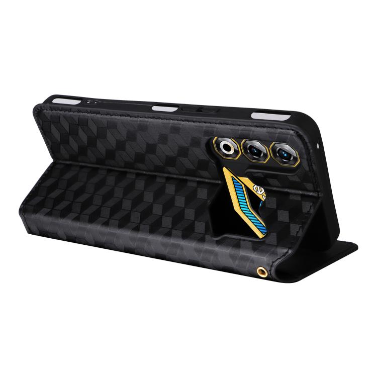 For ZTE nubia Neo 3 GT 5G Cubic Grid Texture Flip Leather Phone Case
