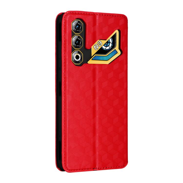 For ZTE nubia Neo 3 GT 5G Cubic Grid Texture Flip Leather Phone Case