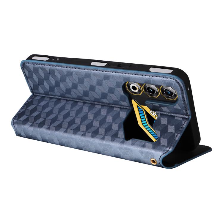 For ZTE nubia Neo 3 GT 5G Cubic Grid Texture Flip Leather Phone Case