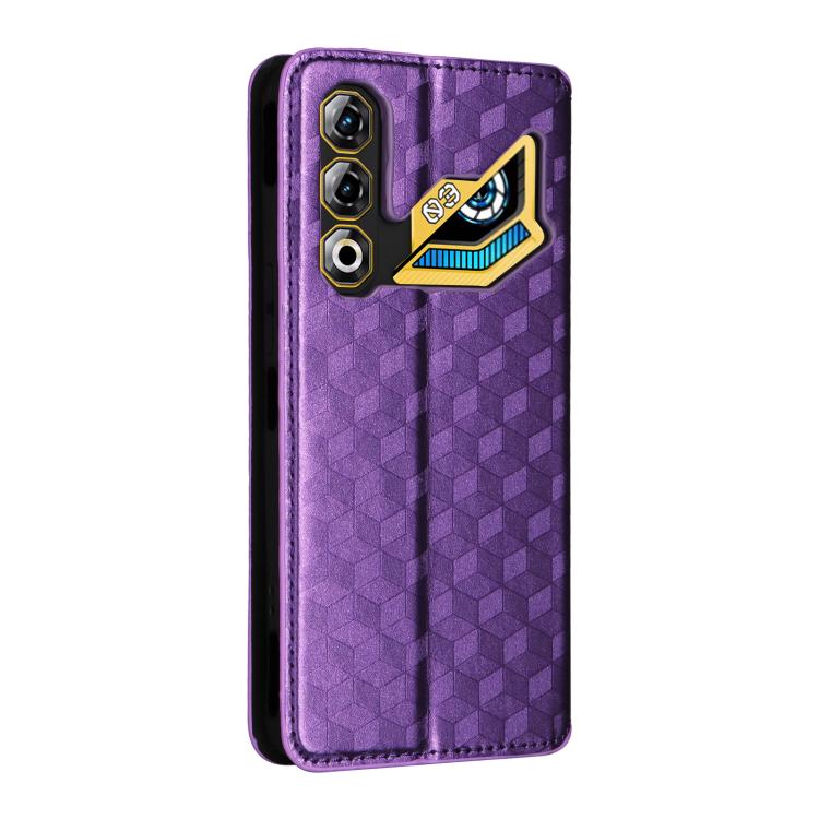 For ZTE nubia Neo 3 GT 5G Cubic Grid Texture Flip Leather Phone Case
