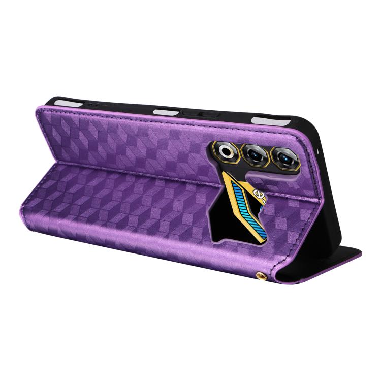 For ZTE nubia Neo 3 GT 5G Cubic Grid Texture Flip Leather Phone Case