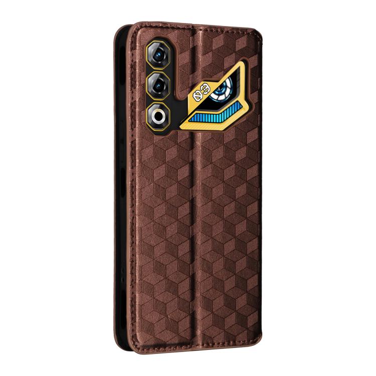 For ZTE nubia Neo 3 GT 5G Cubic Grid Texture Flip Leather Phone Case