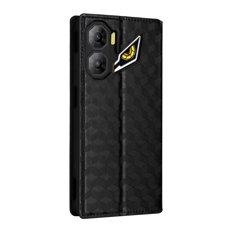 For ZTE nubia Neo 3 5G Cubic Grid Texture Flip Leather Phone Case