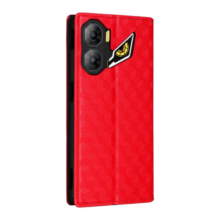 For ZTE nubia Neo 3 5G Cubic Grid Texture Flip Leather Phone Case