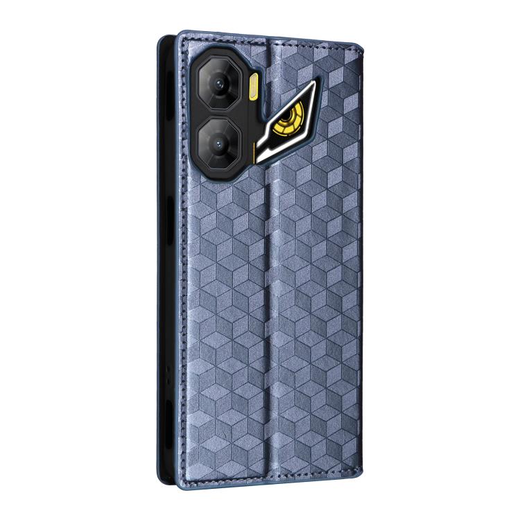 For ZTE nubia Neo 3 5G Cubic Grid Texture Flip Leather Phone Case