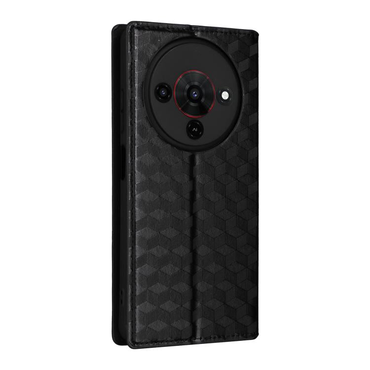 For ZTE Blade A76 5G Cubic Grid Texture Flip Leather Phone Case