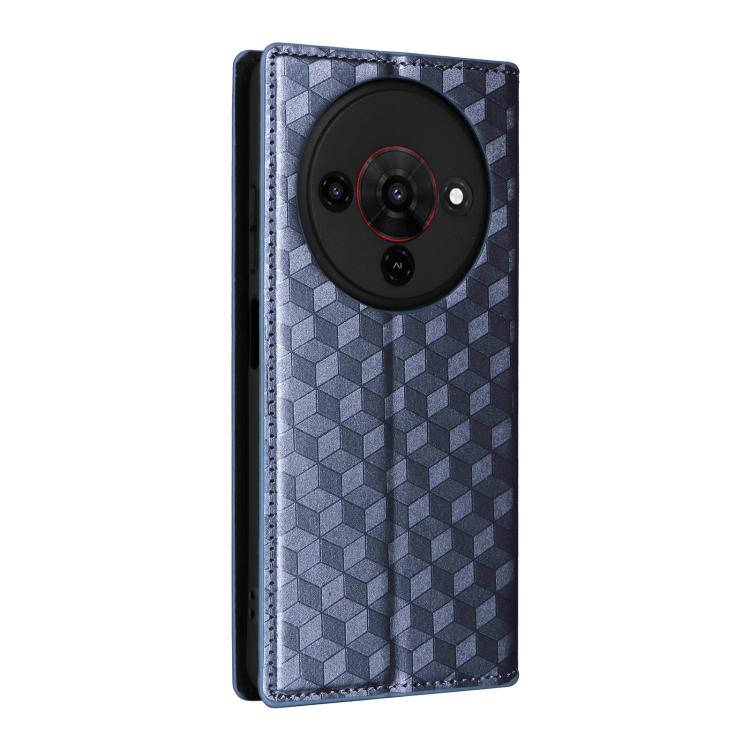 For ZTE Blade A76 5G Cubic Grid Texture Flip Leather Phone Case