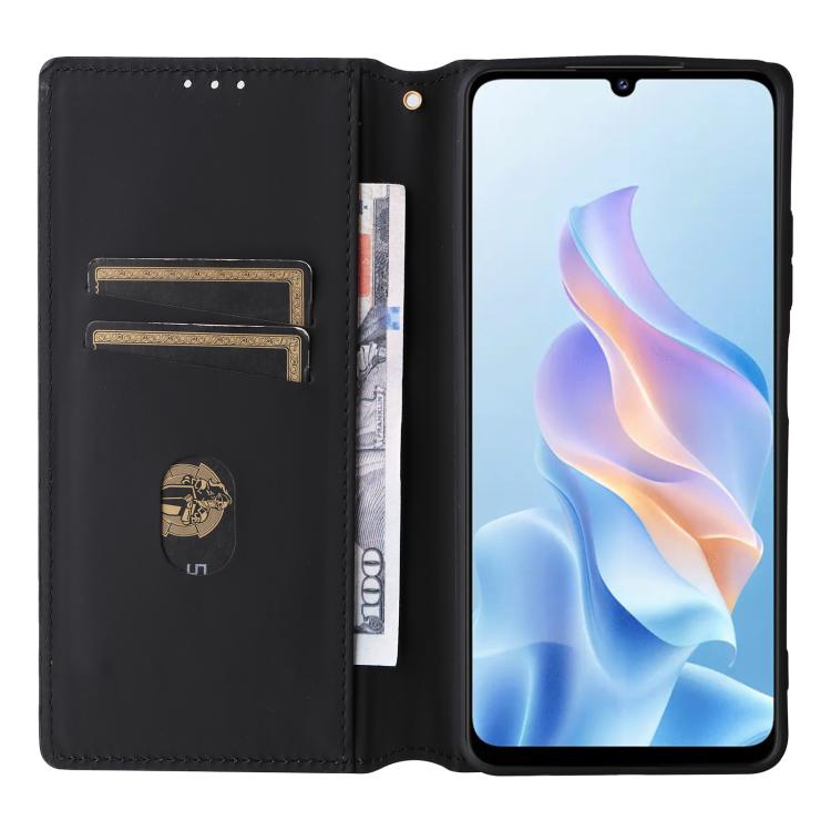 For ZTE Blade A76 5G Cubic Grid Texture Flip Leather Phone Case