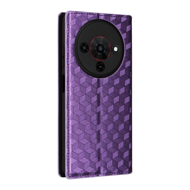 For ZTE Blade A76 5G Cubic Grid Texture Flip Leather Phone Case