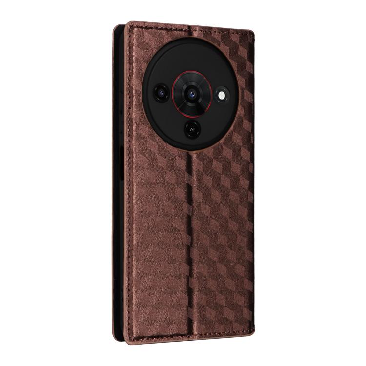 For ZTE Blade A76 5G Cubic Grid Texture Flip Leather Phone Case