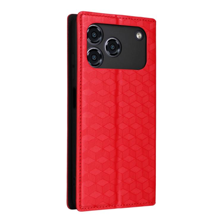 For ZTE Blade A76 4G Cubic Grid Texture Flip Leather Phone Case