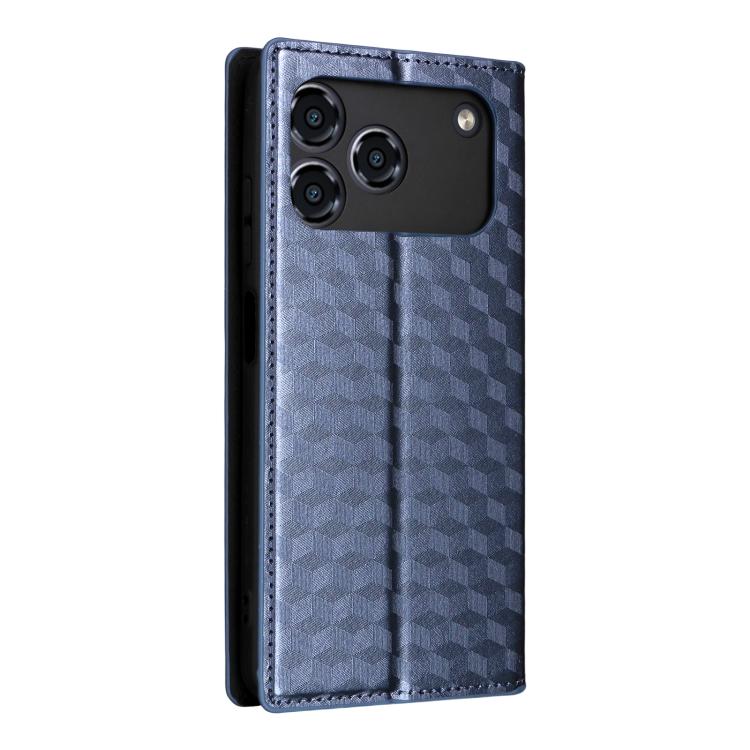 For ZTE Blade A76 4G Cubic Grid Texture Flip Leather Phone Case