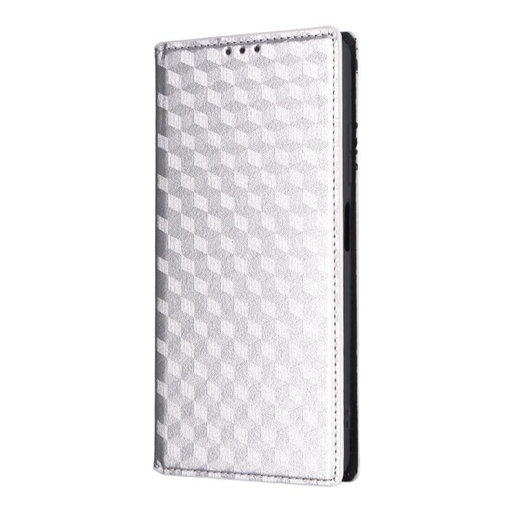 For ZTE Blade A76 4G Cubic Grid Texture Flip Leather Phone Case