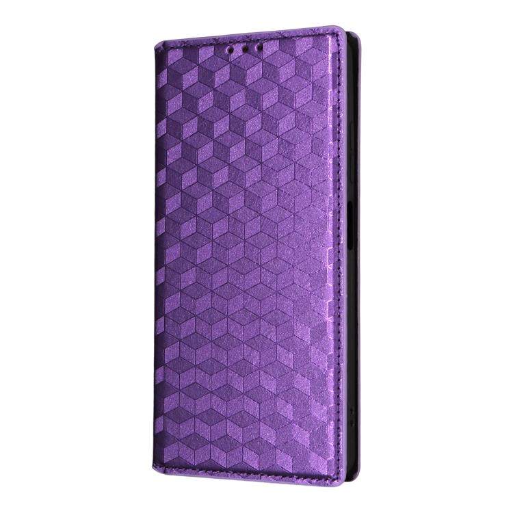 For ZTE Blade A76 4G Cubic Grid Texture Flip Leather Phone Case