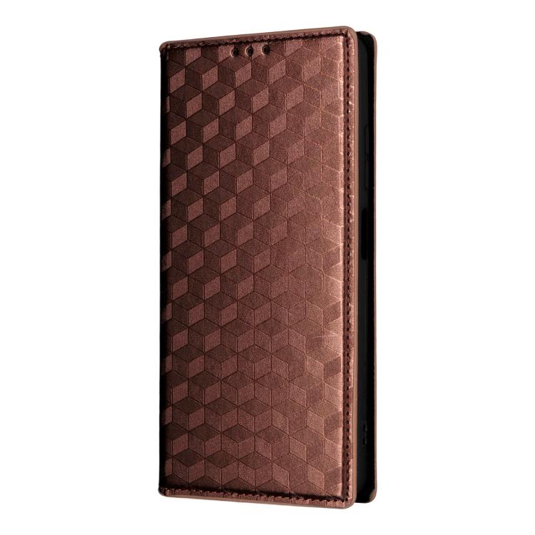 For ZTE Blade A76 4G Cubic Grid Texture Flip Leather Phone Case