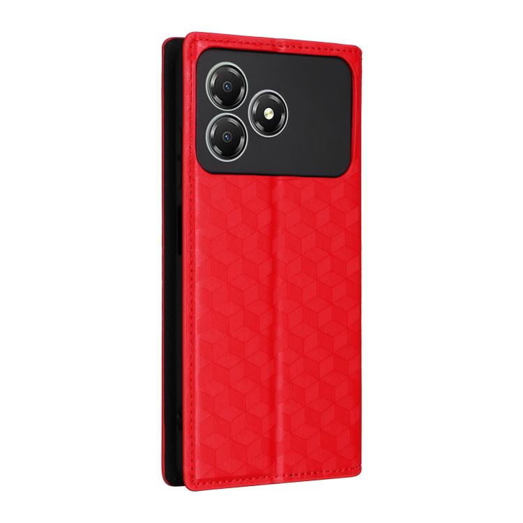 For ZTE Blade A36 4G / nubia A36 4G Cubic Grid Texture Flip Leather Phone Case