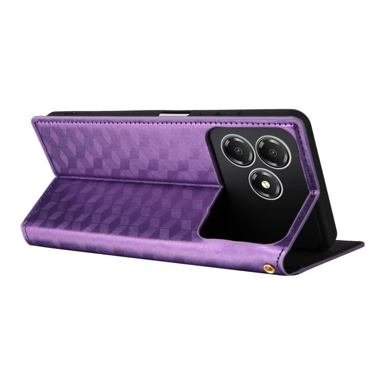 For ZTE Blade A36 4G / nubia A36 4G Cubic Grid Texture Flip Leather Phone Case