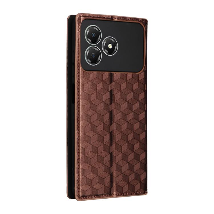 For ZTE Blade A36 4G / nubia A36 4G Cubic Grid Texture Flip Leather Phone Case