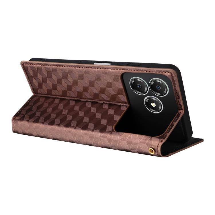 For ZTE Blade A36 4G / nubia A36 4G Cubic Grid Texture Flip Leather Phone Case