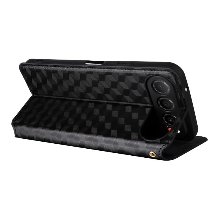 For ZTE nubia Air 5G Cubic Grid Texture Flip Leather Phone Case