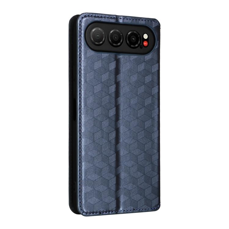 For ZTE nubia Air 5G Cubic Grid Texture Flip Leather Phone Case