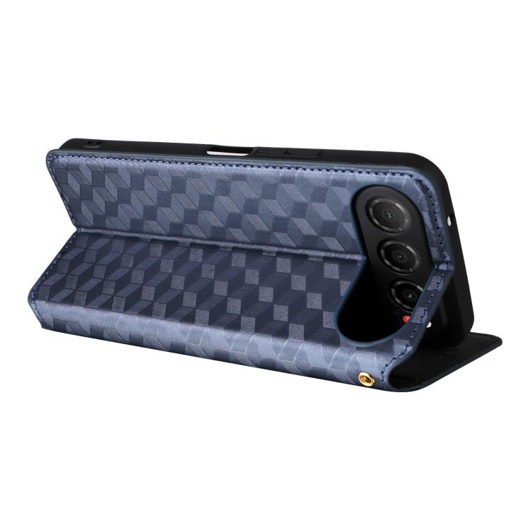 For ZTE nubia Air 5G Cubic Grid Texture Flip Leather Phone Case