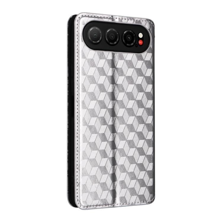 For ZTE nubia Air 5G Cubic Grid Texture Flip Leather Phone Case