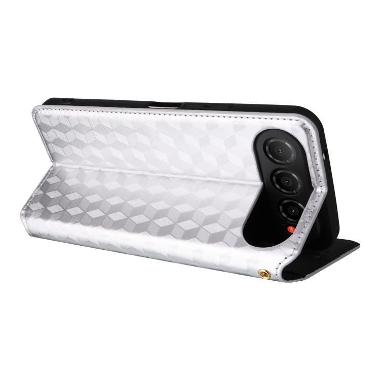 For ZTE nubia Air 5G Cubic Grid Texture Flip Leather Phone Case