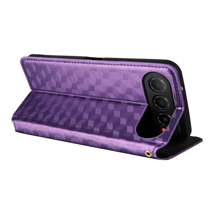 For ZTE nubia Air 5G Cubic Grid Texture Flip Leather Phone Case