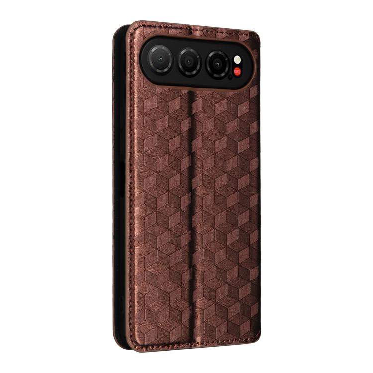 For ZTE nubia Air 5G Cubic Grid Texture Flip Leather Phone Case