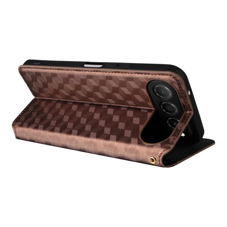 For ZTE nubia Air 5G Cubic Grid Texture Flip Leather Phone Case