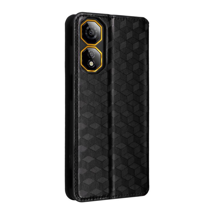 For ZTE nubia Neo 2 5G Cubic Grid Texture Flip Leather Phone Case