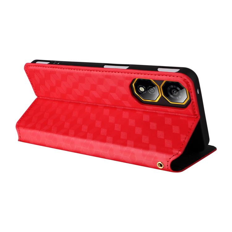 For ZTE nubia Neo 2 5G Cubic Grid Texture Flip Leather Phone Case
