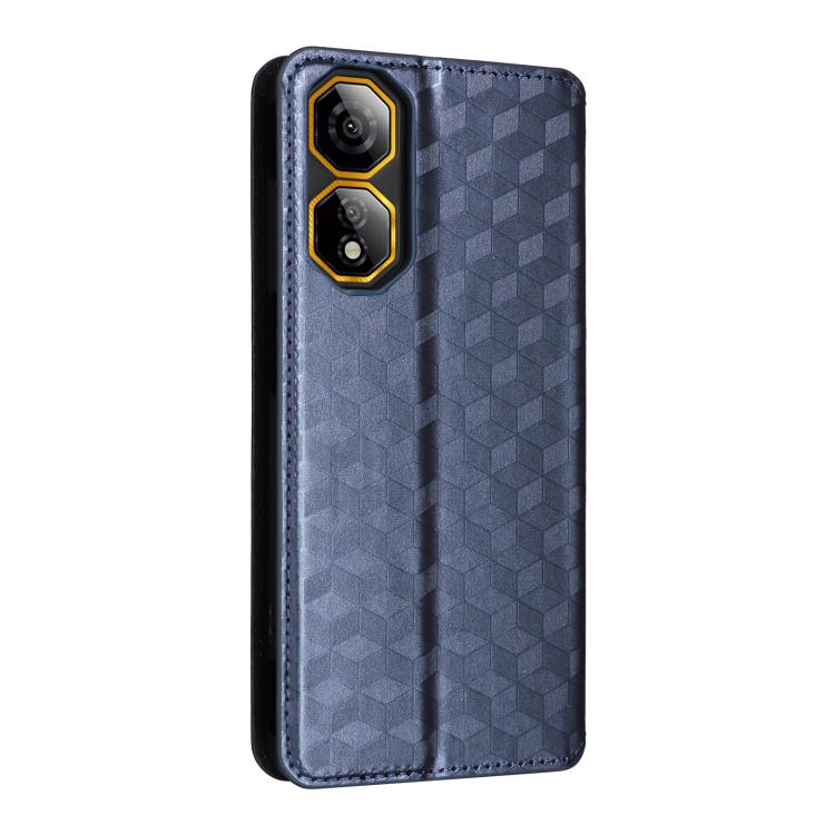For ZTE nubia Neo 2 5G Cubic Grid Texture Flip Leather Phone Case