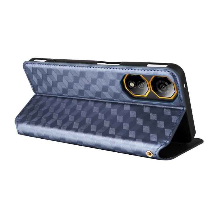 For ZTE nubia Neo 2 5G Cubic Grid Texture Flip Leather Phone Case