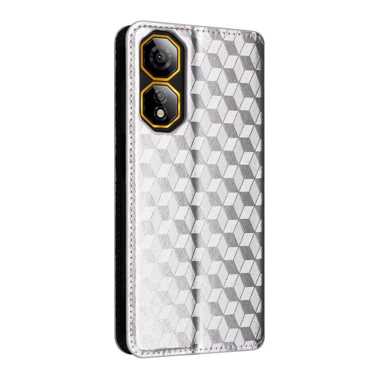 For ZTE nubia Neo 2 5G Cubic Grid Texture Flip Leather Phone Case