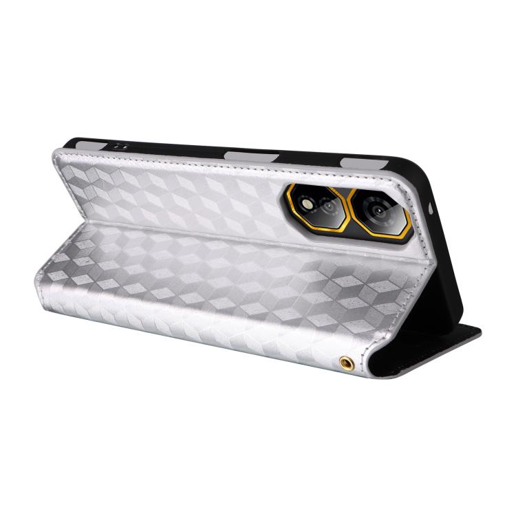 For ZTE nubia Neo 2 5G Cubic Grid Texture Flip Leather Phone Case