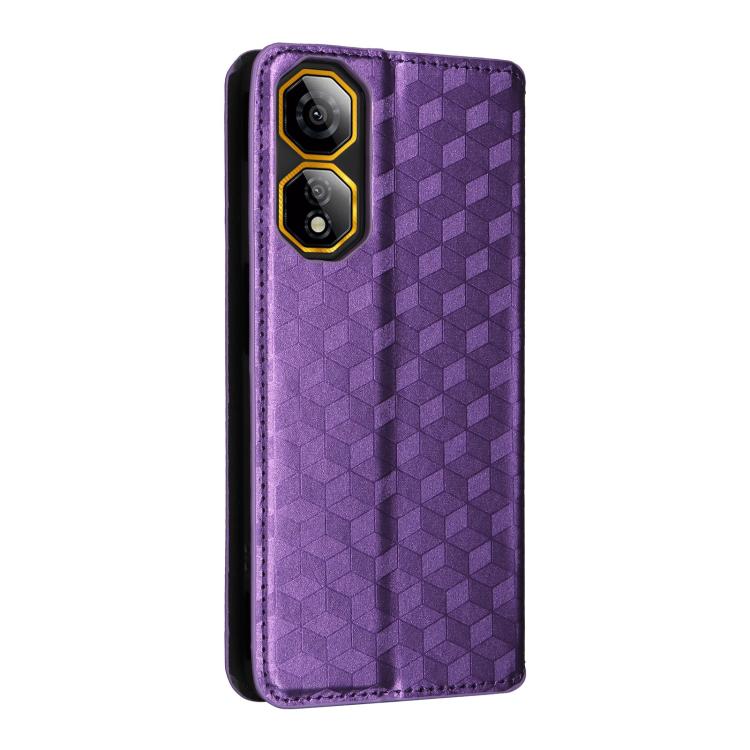 For ZTE nubia Neo 2 5G Cubic Grid Texture Flip Leather Phone Case