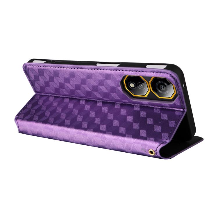For ZTE nubia Neo 2 5G Cubic Grid Texture Flip Leather Phone Case